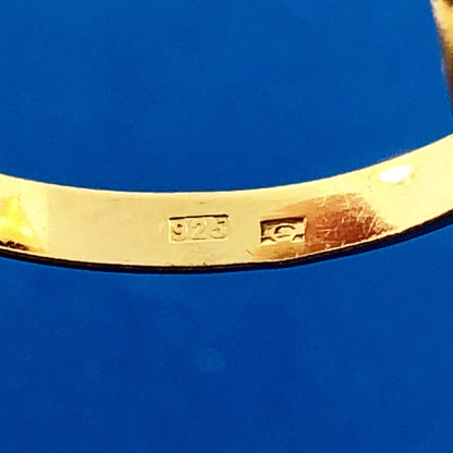 Vintage Designer Sterling Silver 925 Vermeil Garnet January Anniversary Ring