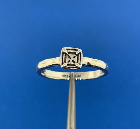 Silpada 925 Sterling Silver Sandollar Hammered Band Stackable Ring