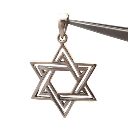 925 Sterling Silver Israel Star Of David Jerusalem Star Statement Pendant