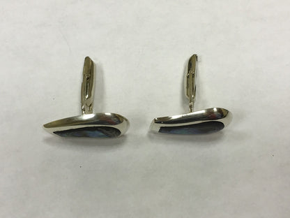 Sterling Silver Mexican Abalone Shell Cuff Links