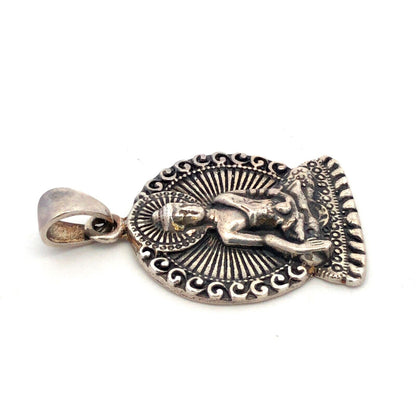 925 Sterling Silver Buddha Pagan Gods Detailed Pendant