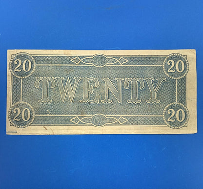 1864 $20 Twenty Dollars Confederate States of America CSA Last Issue T-67 Curren