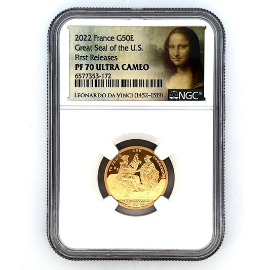 2022 France Gold 50 Euro Great Seal of the US NGC PF70 Ultra Cameo Rare Coin