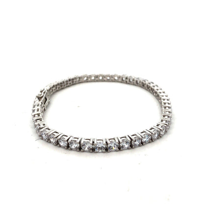 Designer ATR 925 Sterling Silver Round Cubic Zirconia Tennis Bracelet