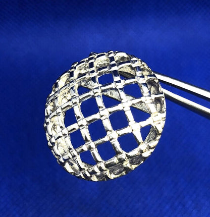 Designer 925 Sterling Silver Round Basket Weave Criss Cross Dome Stud Earrings