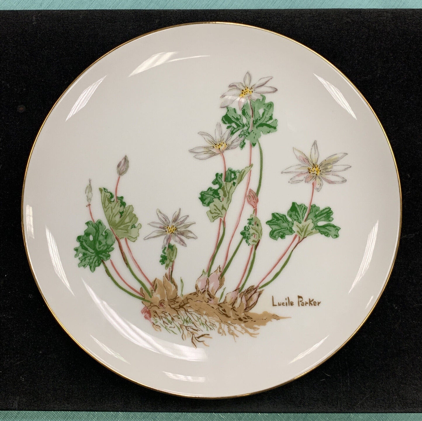 1986 Limited Edition Lucile Parker Bloodroot Promotional Porcelain Plate
