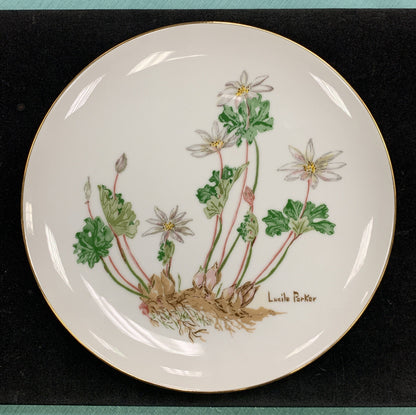 1986 Limited Edition Lucile Parker Bloodroot Promotional Porcelain Plate