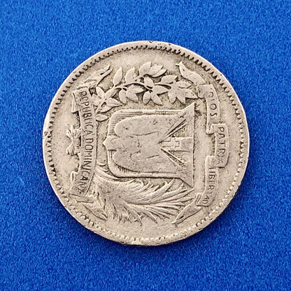 1939 Dominican Republic 5 Centavos 5 Grammos Tough Key Date Low Mintage Coin