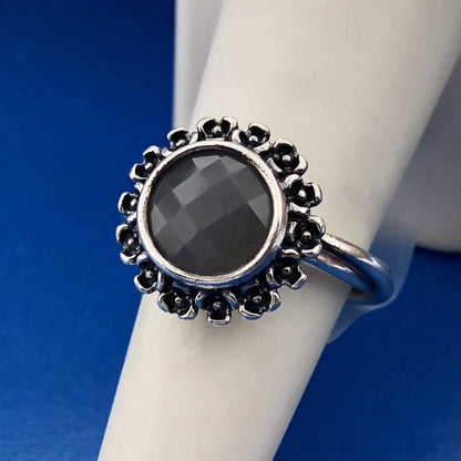 Authentic Pandora Sterling Silver Green Amethyst Inspired Blooms Ring 190620GAM