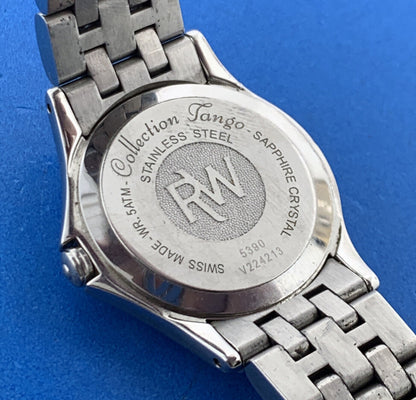 Raymond Weil Geneve 5390 Tango Black Dial Date Stainless Steel Women's Watch
