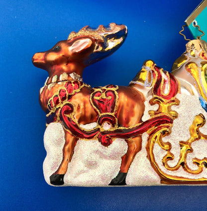 2005 Christopher Radko Hand Blown Glass Leading The Way Rudolph Ornament NIB