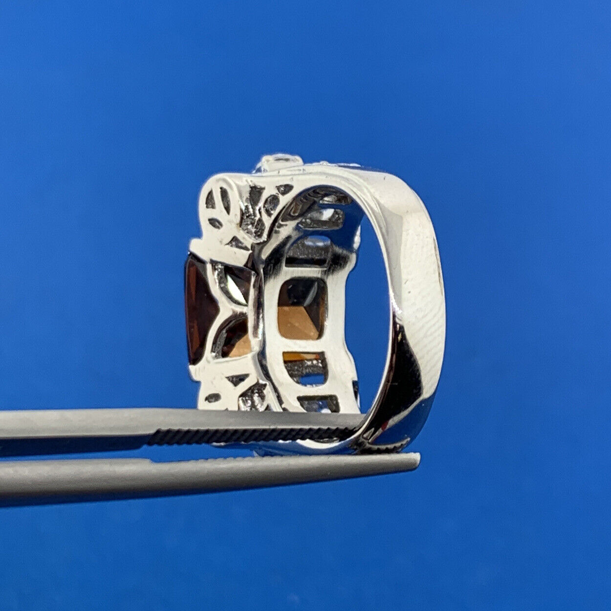 Joseph Esposito QVC 925 Sterling Silver Garnet Diamonique CZ Statement Ring