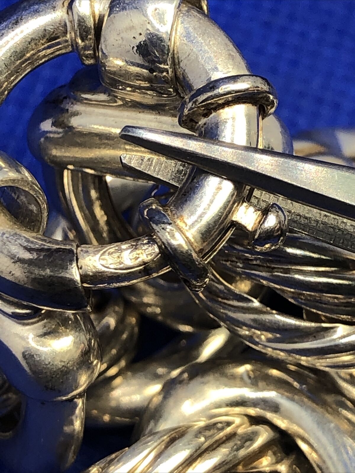 Designer Eursa Italy 925 Sterling Silver Oval Polished Ribbed Link Bracelet