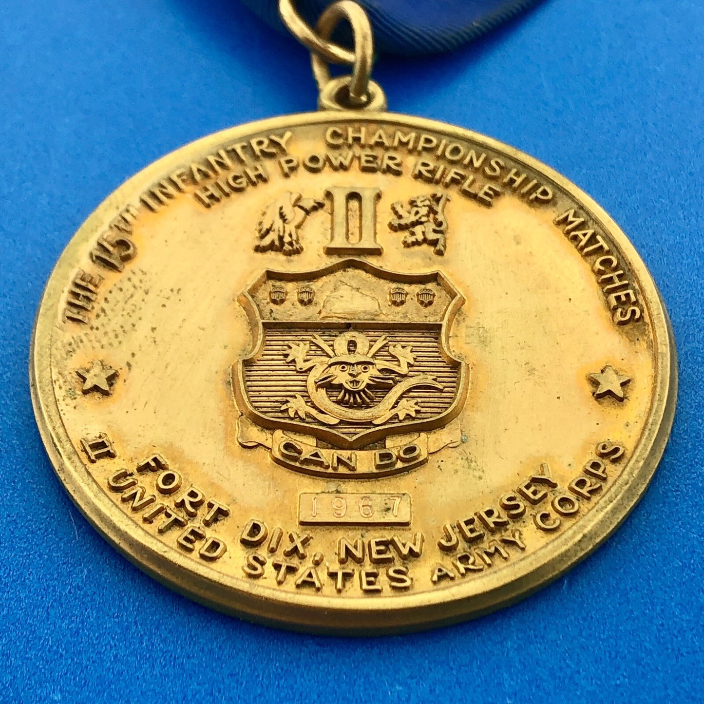 1967 US Army Corps Fort Dix NJ 15th Infantry Championship Matches Award Medal
