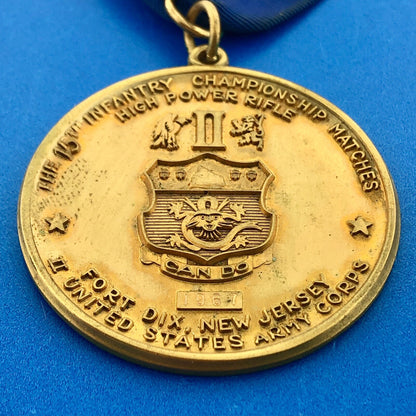 1967 US Army Corps Fort Dix NJ 15th Infantry Championship Matches Award Medal