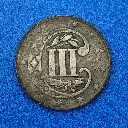 1857 P 3 Cent Silver Three Cent Piece Trime Better Key Philadelphia Mint Coin