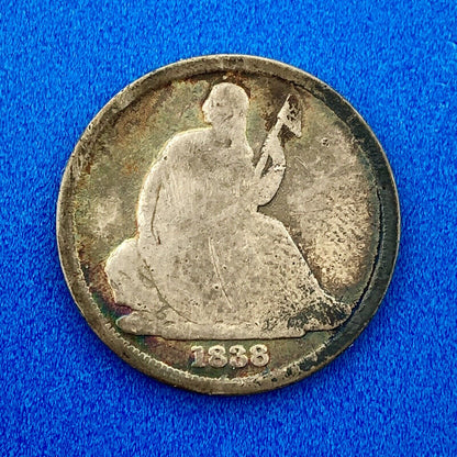 1838 O Seated Liberty Silver Dime No Stars Type 1 Better Key New Orleans Coin
