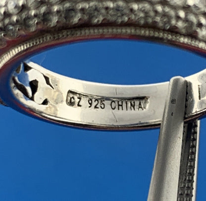 Tacori Sterling Silver Cubic Zirconia CZ Wedding Anniversary Eternity Band Ring