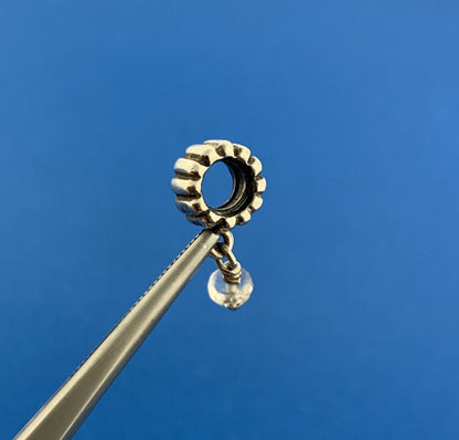 Authentic PANDORA 925 Sterling Silver 790166BK White Quartz April Dangle Charm