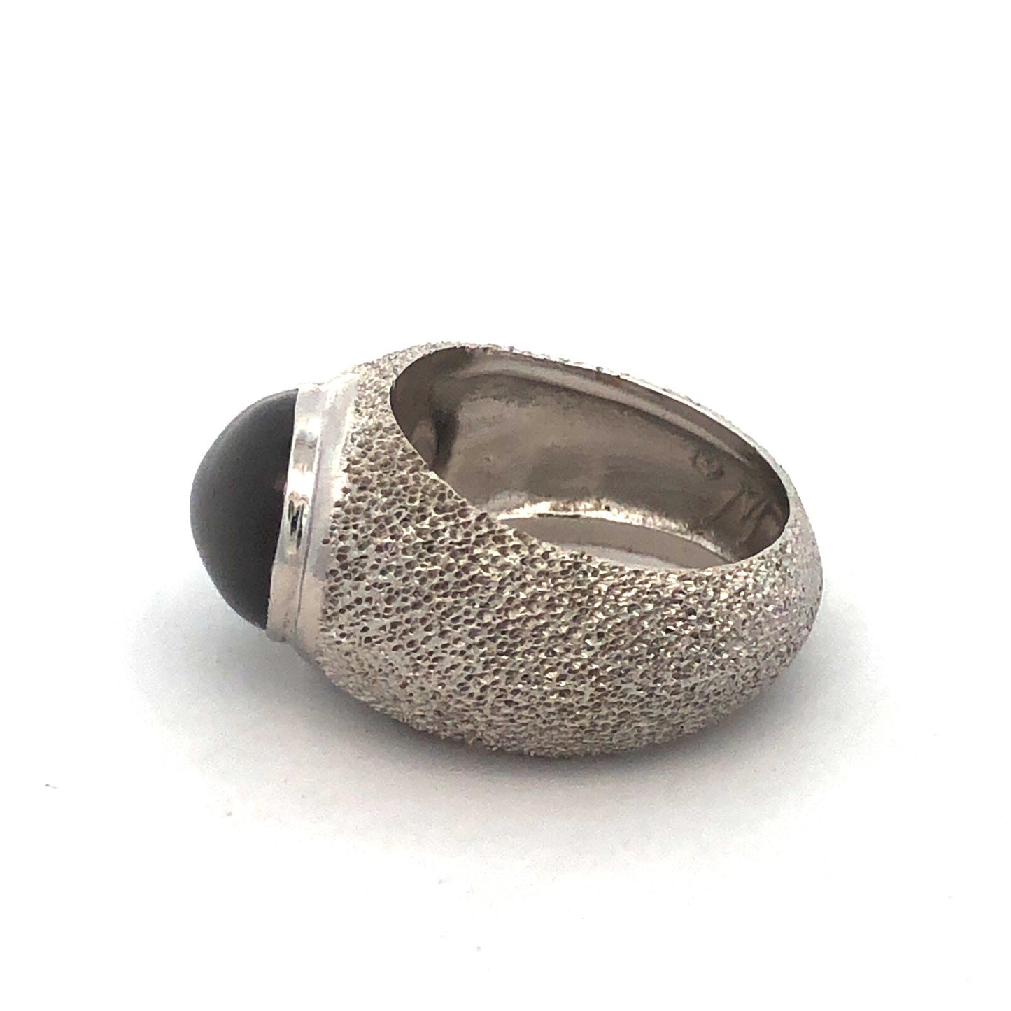 Custom Mignon Faget 925 Sterling Silver Oval Grey Cat's Eye Sea Urchin Dome Ring