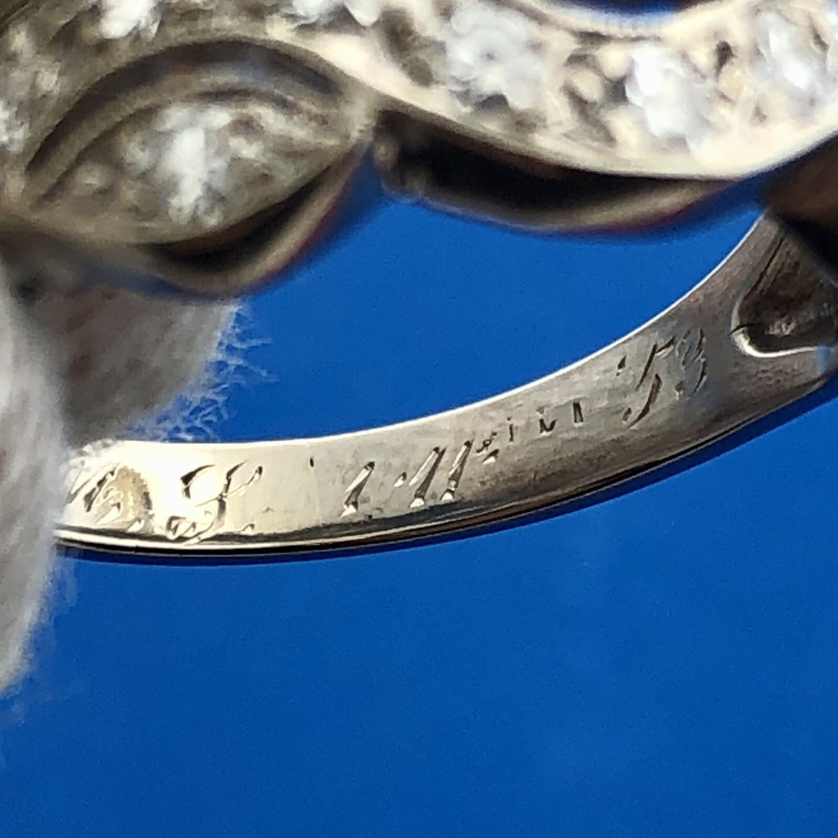 Mid Century 14K White Gold Diamond Modernist Entwined Wave Wedding Band Ring