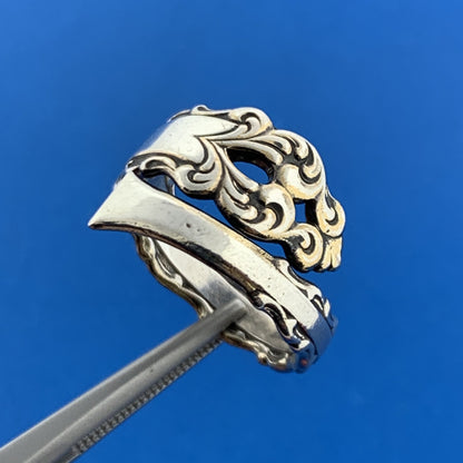 International La Strada Sterling Silver Bypass Expandable Adjustable Spoon Ring