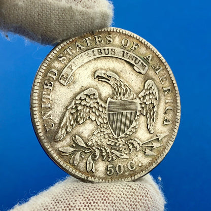 1834 P Capped Bust Silver Half Dollar 50c Small Date Small Letters Small Stars