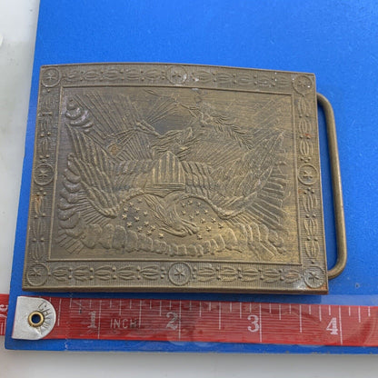 Wilkinson Export Co Heraldic Eagle Americana Brass Statement Belt Buckle
