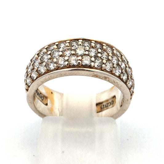 Sterling Silver Cubic Zirconia CZ Anniversary Eternity Wedding Band 925