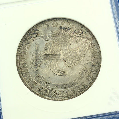 1819/8 Capped Bust Silver Half Dollar 50c Lettered Edge ANACS AU53 Details Coin