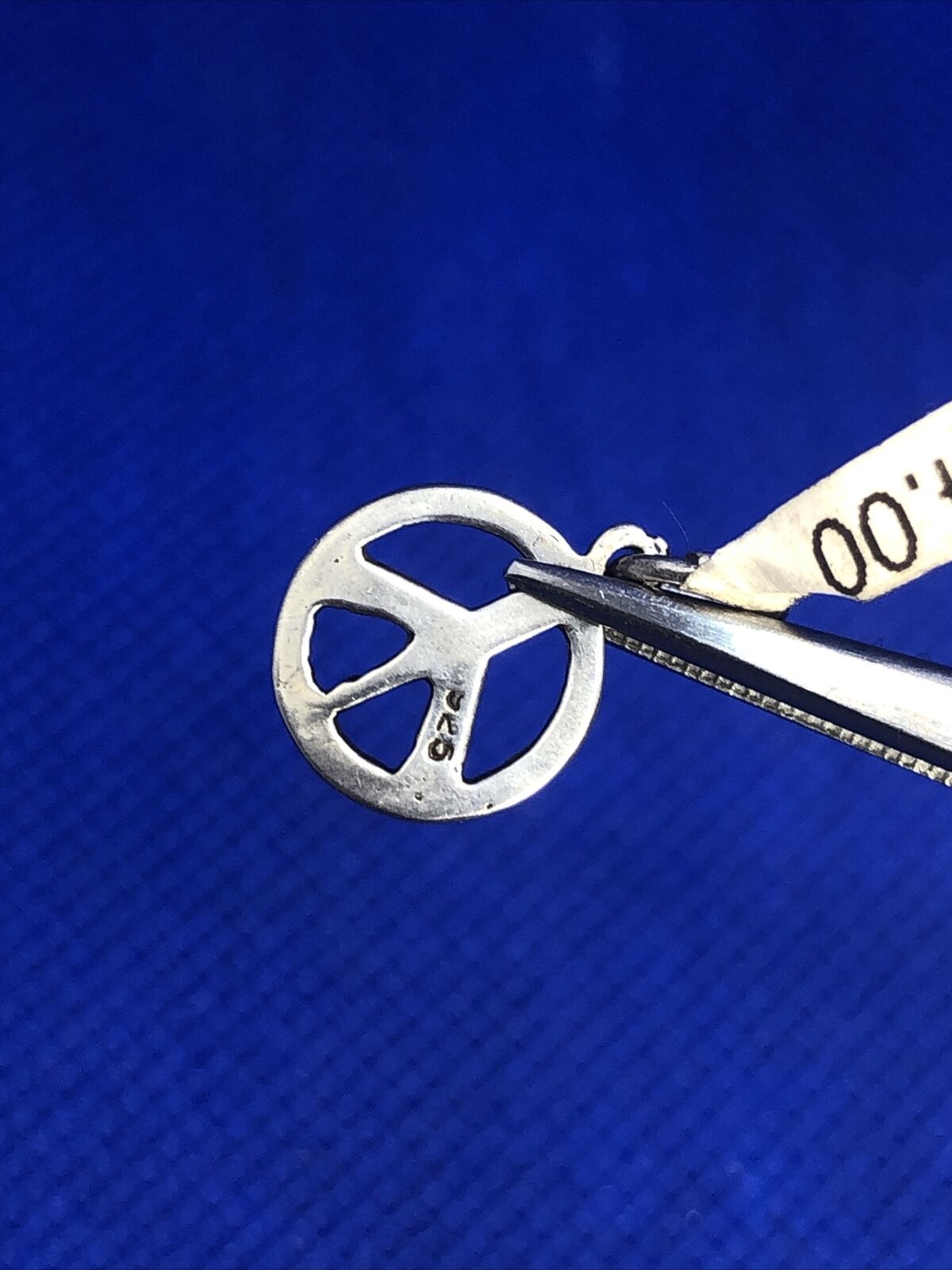 Sterling Silver 925 Peace Sign Hippie Small Round Pendant Charm