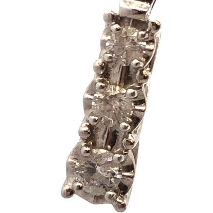 10K White Gold Three Diamond Anniversary Eternity Infinity Pendant