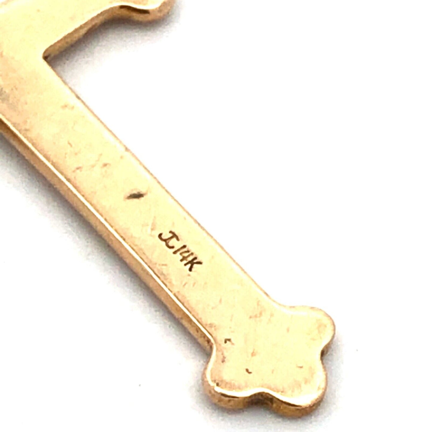 Designer 14K Yellow Gold Round Diamond Solitaire Polished Cross Pendant