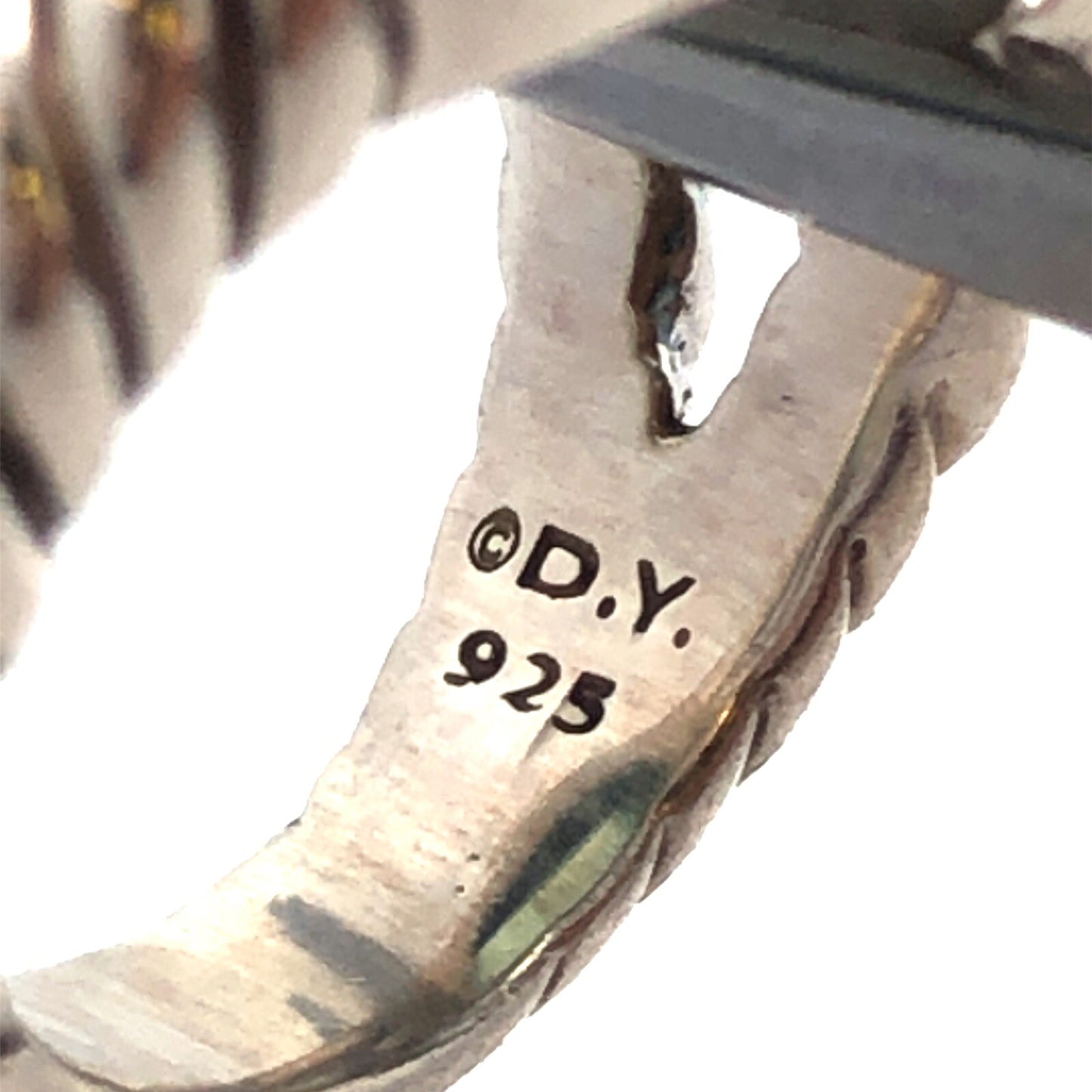 David Yurman 925 Sterling Silver Aqua Chalcedony Square Albion Statement Ring