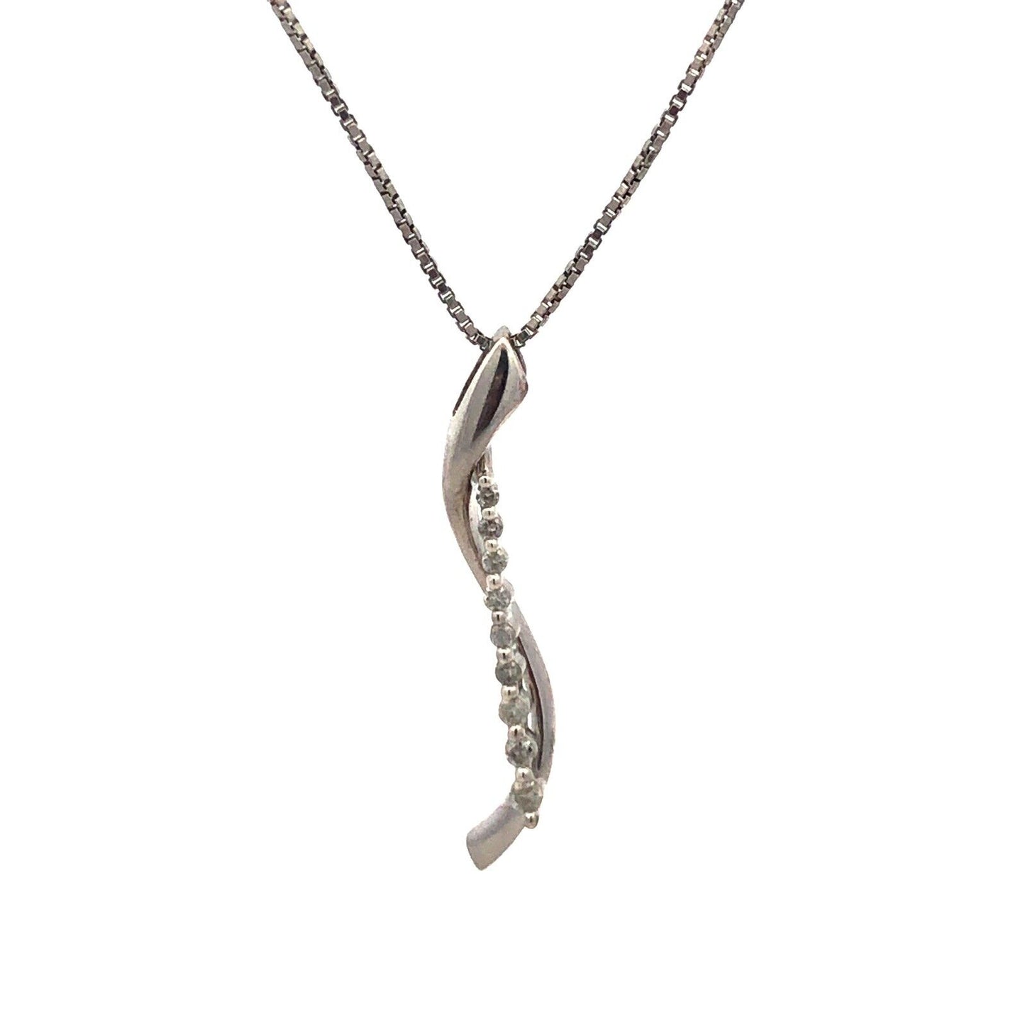 Sterling Silver Diamond Infinity Eternity Anniversary Pendant Necklace