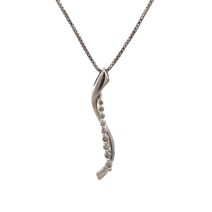 Sterling Silver Diamond Infinity Eternity Anniversary Pendant Necklace