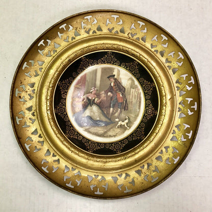 Vintage Regency Bone China England "Sweet Oranges" Brass Encased Wall Plate