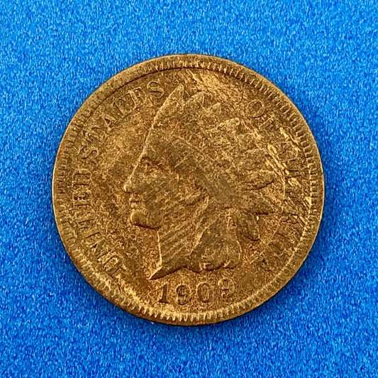 1909 S Indian Head One Cent Penny Type 3 Bronze Better Key San Francisco Coin