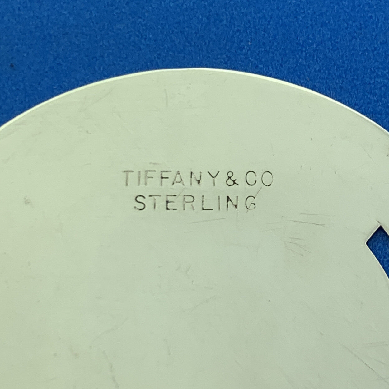 Vintage Tiffany & Co 925 Sterling Silver Round Disc  Engravable Bookmark