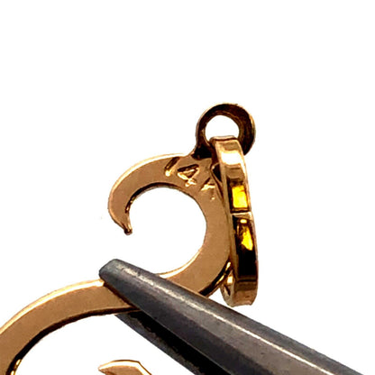 Estate 14K Yellow Gold Polished Letter Initial S Charm Pendant