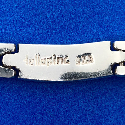 Designer Dellapina Sterling Silver Panel Link 7.5" Bracelet 16.5" Necklace Set