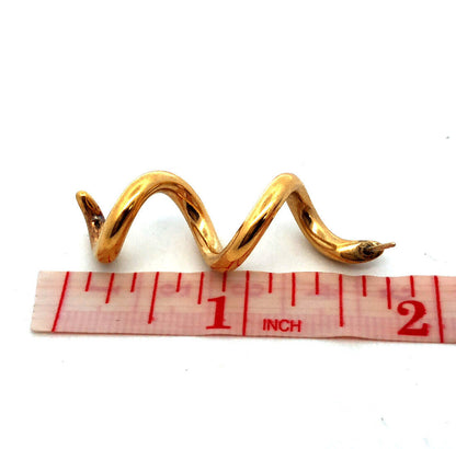 Designer UF 14K Yellow Gold Modernist Spiral Swirl Drop Dangle Stud Earrings