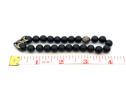 David Yurman 925 Sterling Silver Black Onyx Bijoux Spiritual Beads Bracelet