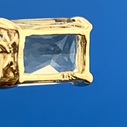 November Anniversary 14K Yellow Gold Rectangle Citrine Drop Dangle Earrings