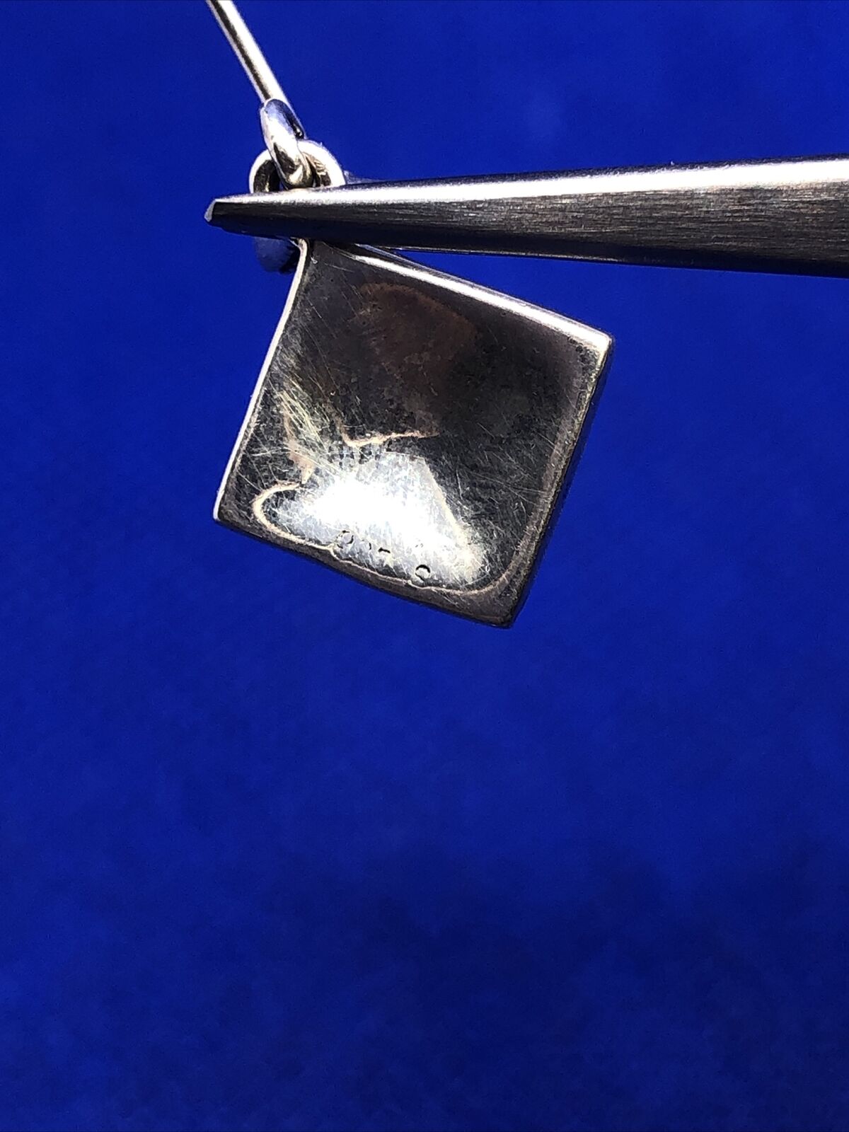 Designer Marcasite 925 Sterling Silver Square Drop Dangle Stud Earrings