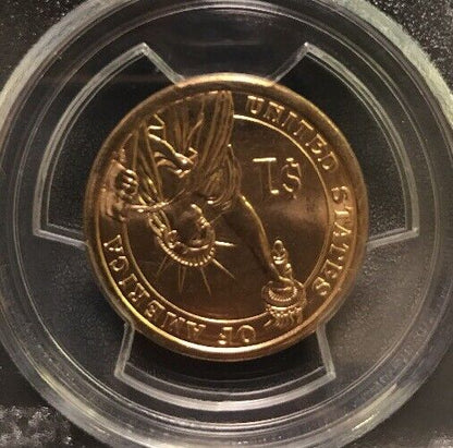 2007 D John Adams Presidential Dollar $1 PCGS MS63 First Day of Issue Position B