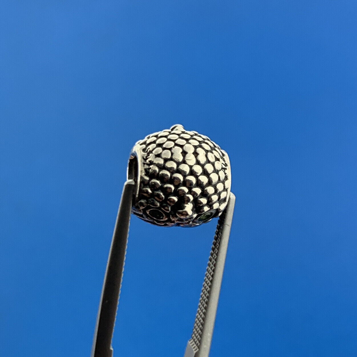 Authentic PANDORA 925 Sterling Silver Green CZ Wise Owl Bracelet Charm 791211CZN