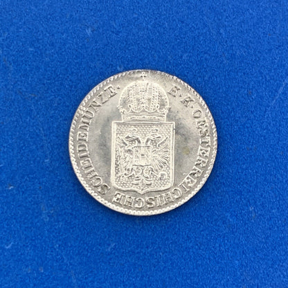 1849 A Austria Billon Silver .4375 Fine 6 Kreuzer Franz Joseph 1 Uncirculated