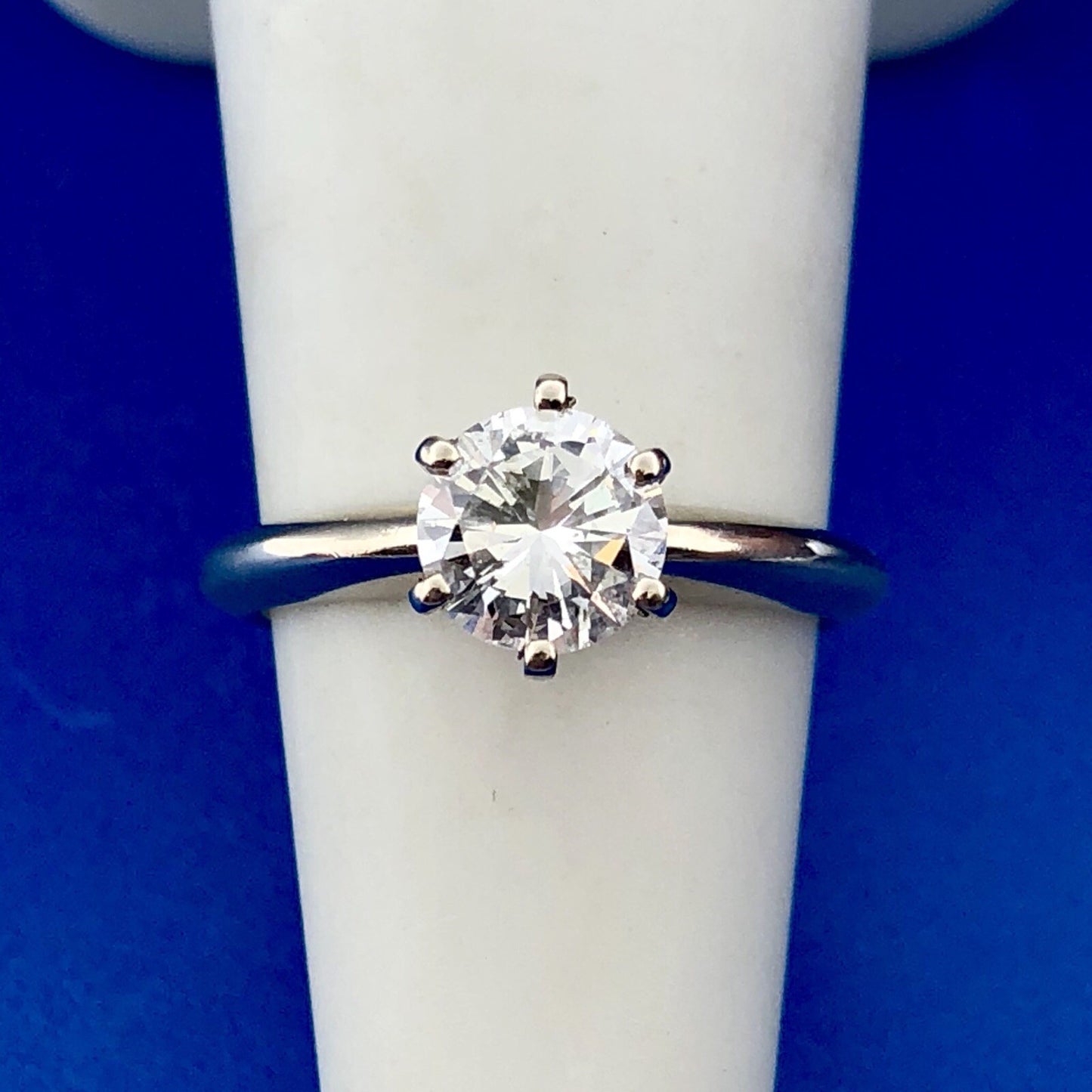 14K White Gold Diamond Solitaire Engagement Bridal Wedding Ring