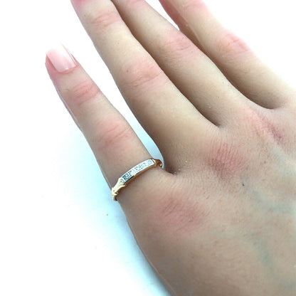 Estate 14K Yellow Gold Round Diamond Stackable Anniversary Band Ring